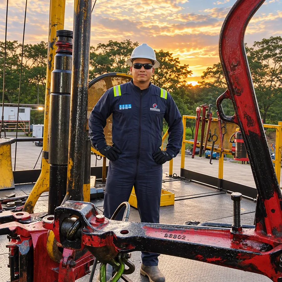 Refinería con torres de destilación